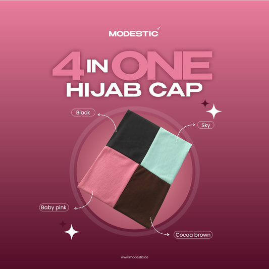 4 in 1 Hijab Cap - Neutral