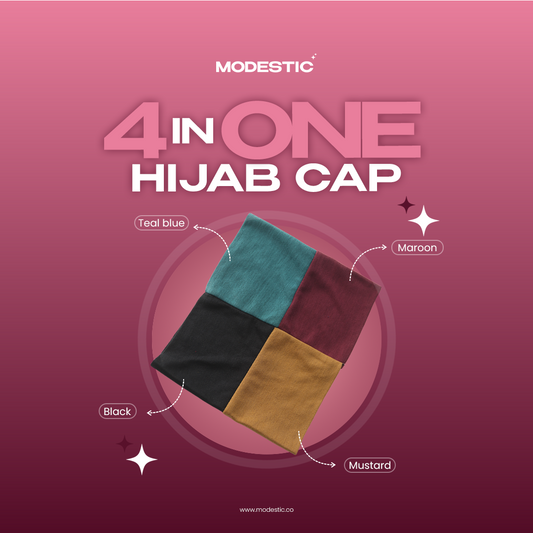 4 in 1 Hijab Cap - Neutral