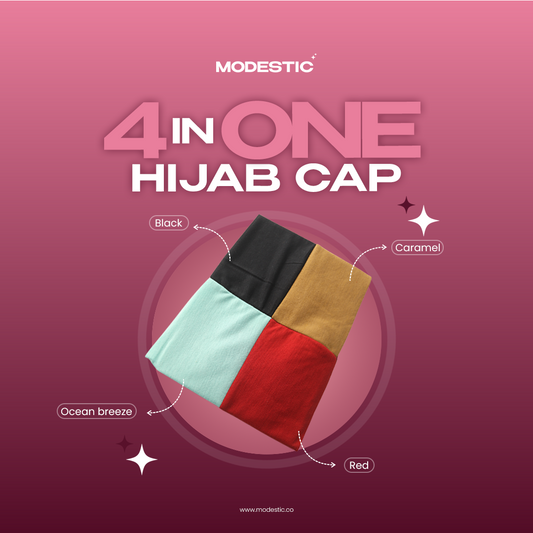 4 in 1 Hijab Cap - Neutral