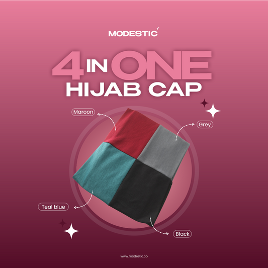 4 in 1 Hijab Cap - Neutral