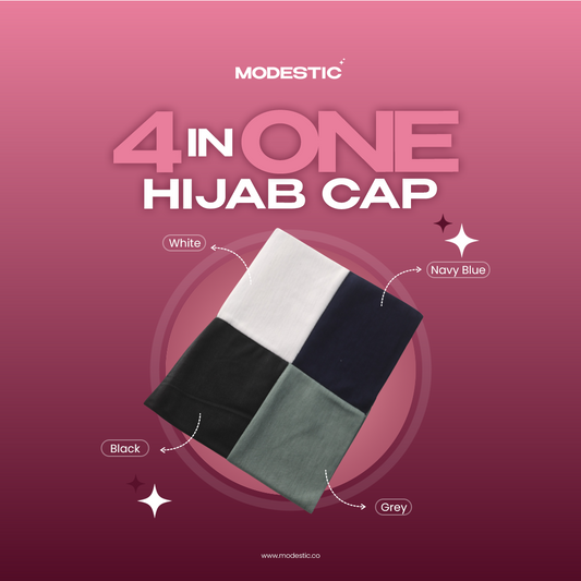 4 in 1 Hijab Cap - Neutral