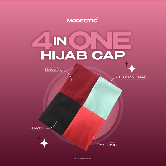 4 in 1 Hijab Cap - Neutral