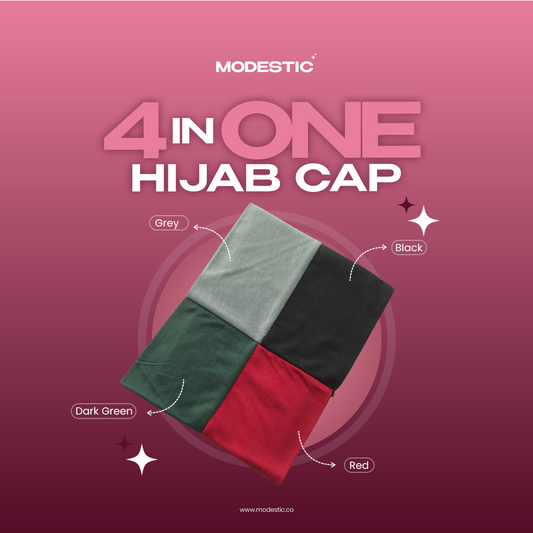 4 in 1 Hijab Cap - Neutral