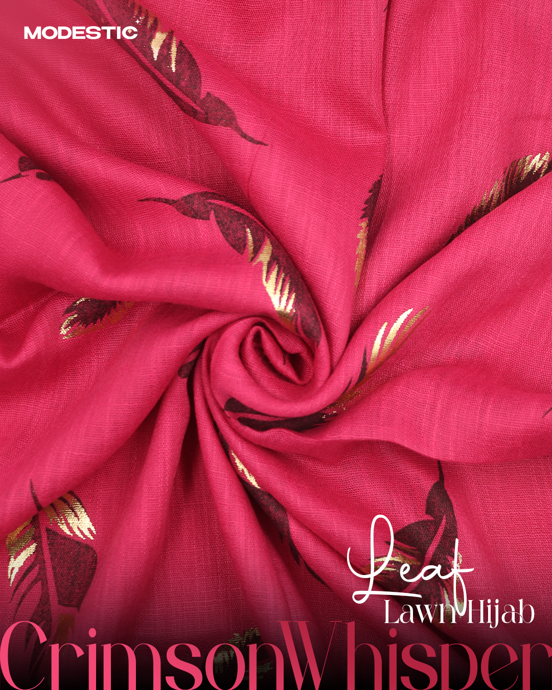 Crimson Whisper - Leaf Lawn Hijab