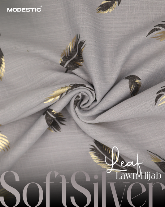 Soft Silver - Leaf Lawn Hijab